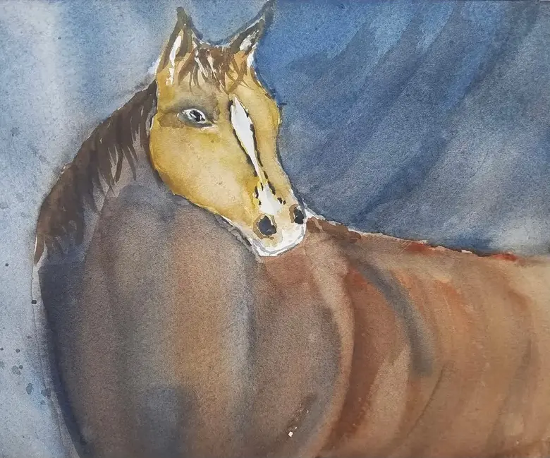 Portrait of a Horse — watercolor by Wade Norman