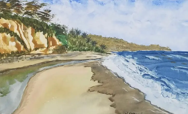 Wide Sands — watercolor by Wade Norman