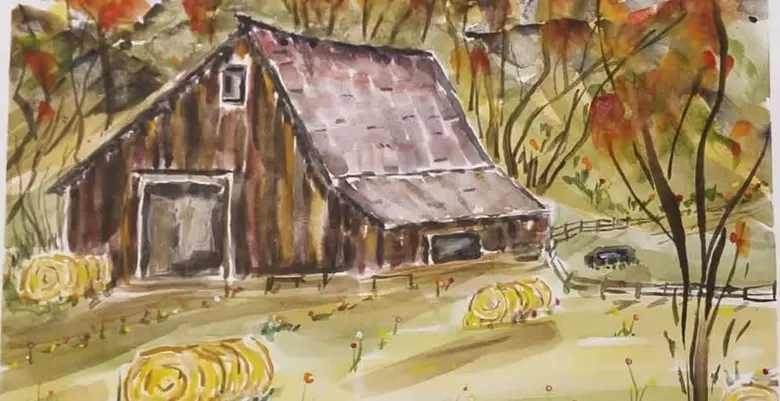 The Old Barn — watercolor by Wade Norman