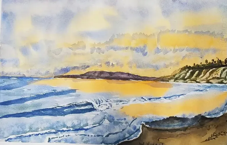 Golden Hour — watercolor by Wade Norman