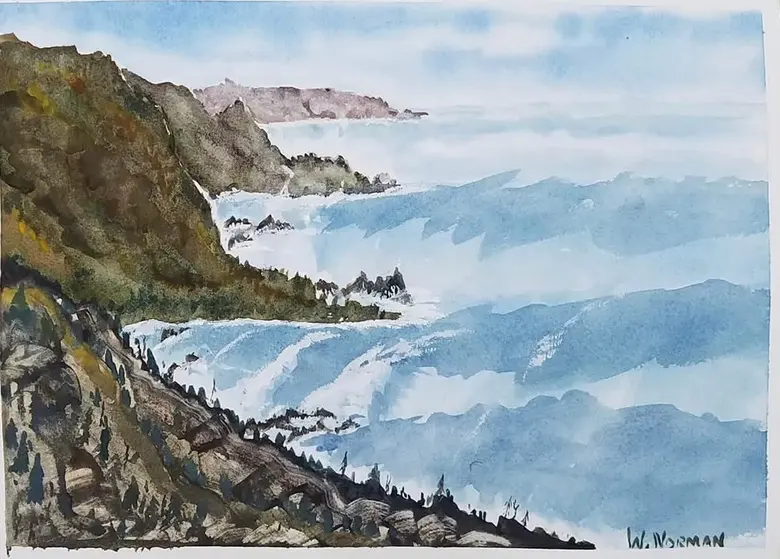 Rocky Shore — watercolor by Wade Norman