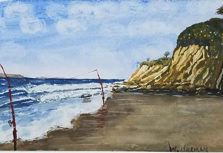 Evening Cast — watercolor by Wade Norman