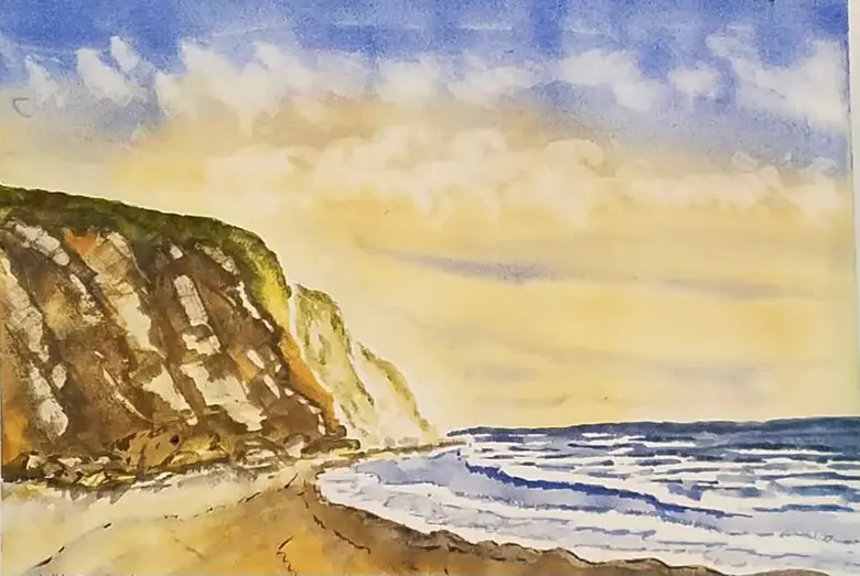 Bluff and Breakers — watercolor by Wade Norman