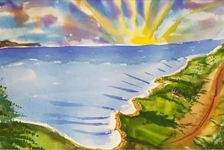 Light Over the Bay — watercolor by Wade Norman