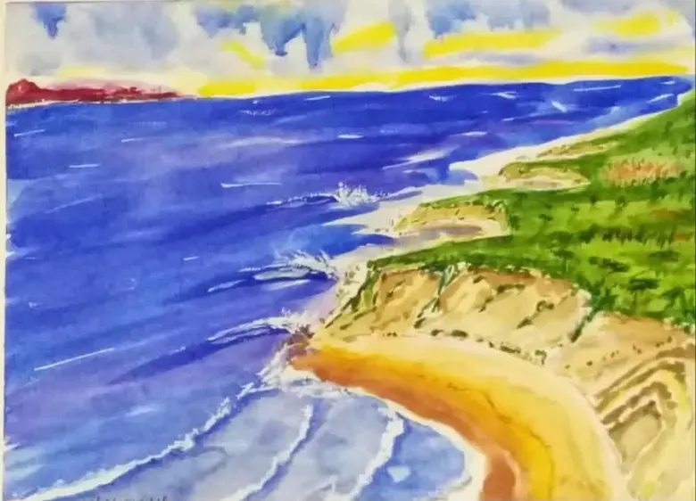 Radiant Coast — watercolor by Wade Norman