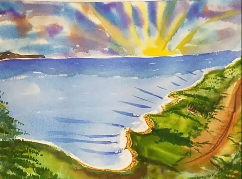 Morning Rays — watercolor by Wade Norman