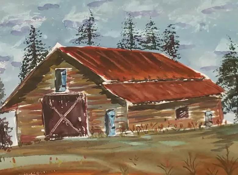The Old Barn — watercolor by Wade Norman