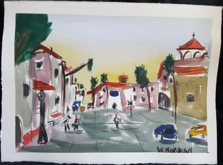 The Plaza — watercolor by Wade Norman