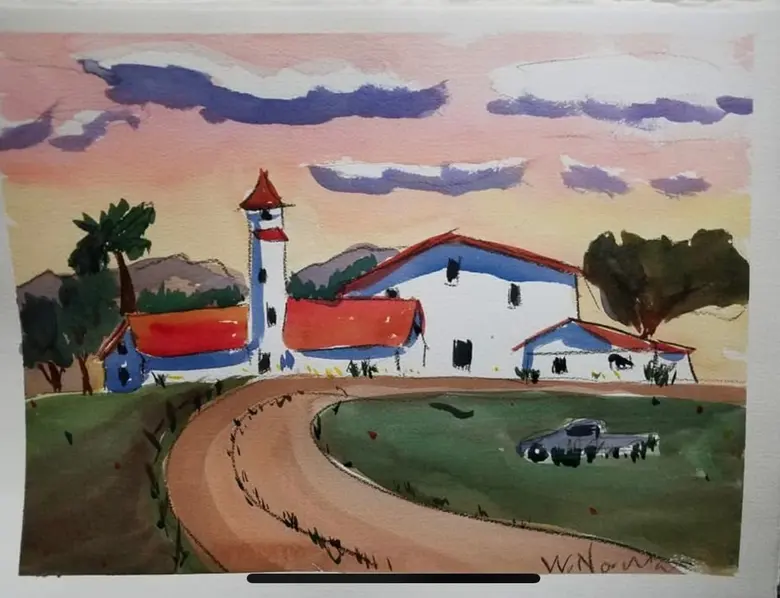 By the Lighthouse — watercolor by Wade Norman